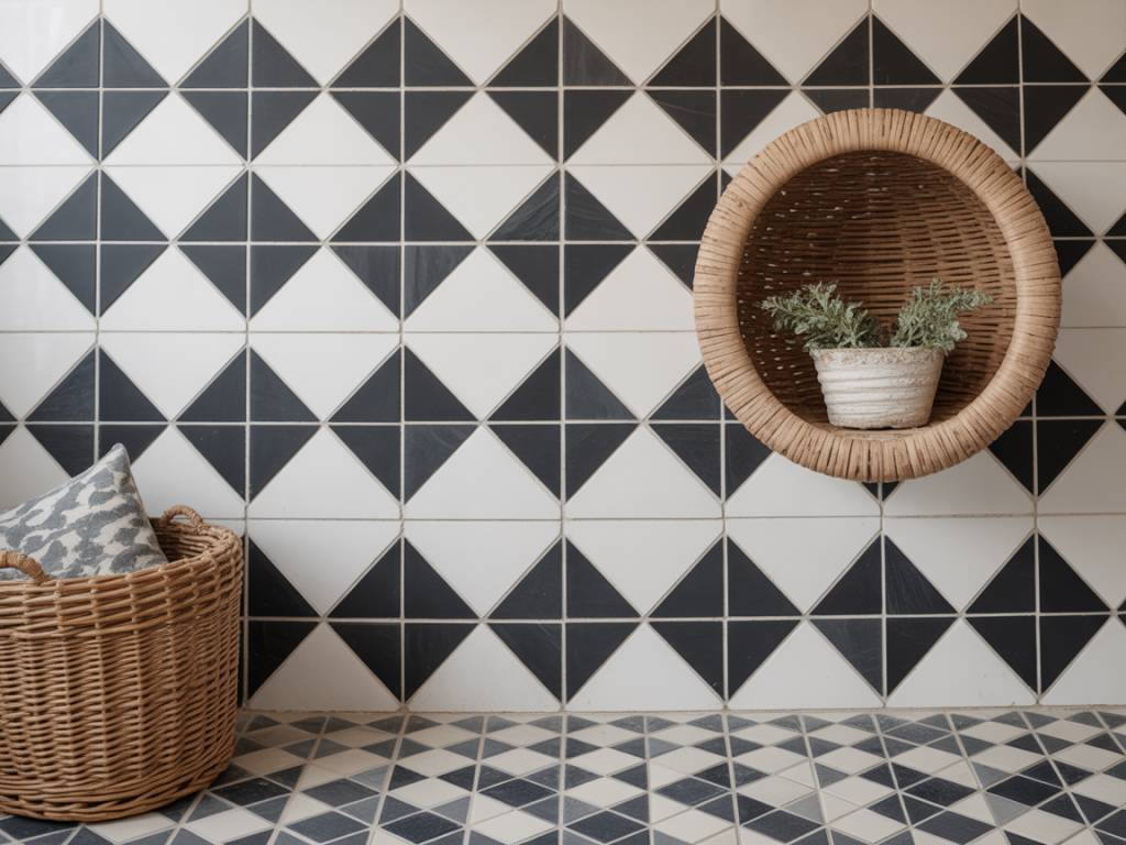 Carrelage en damier noir et blanc : entre graphisme et élégance